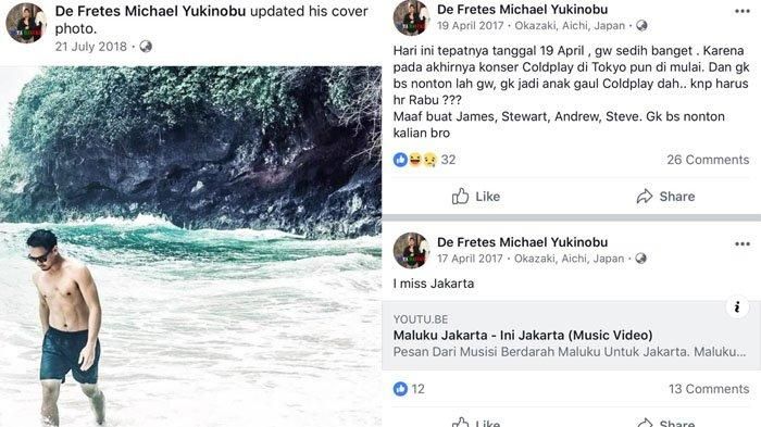 Unggahan MYD di tahun 2017 saat video syur dengan Gisel dibuat (Facebook De Fretes Yukinobu Michael)