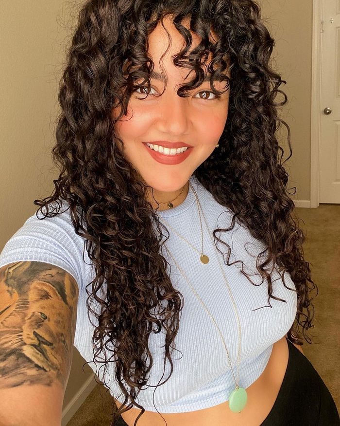 Curly bangs