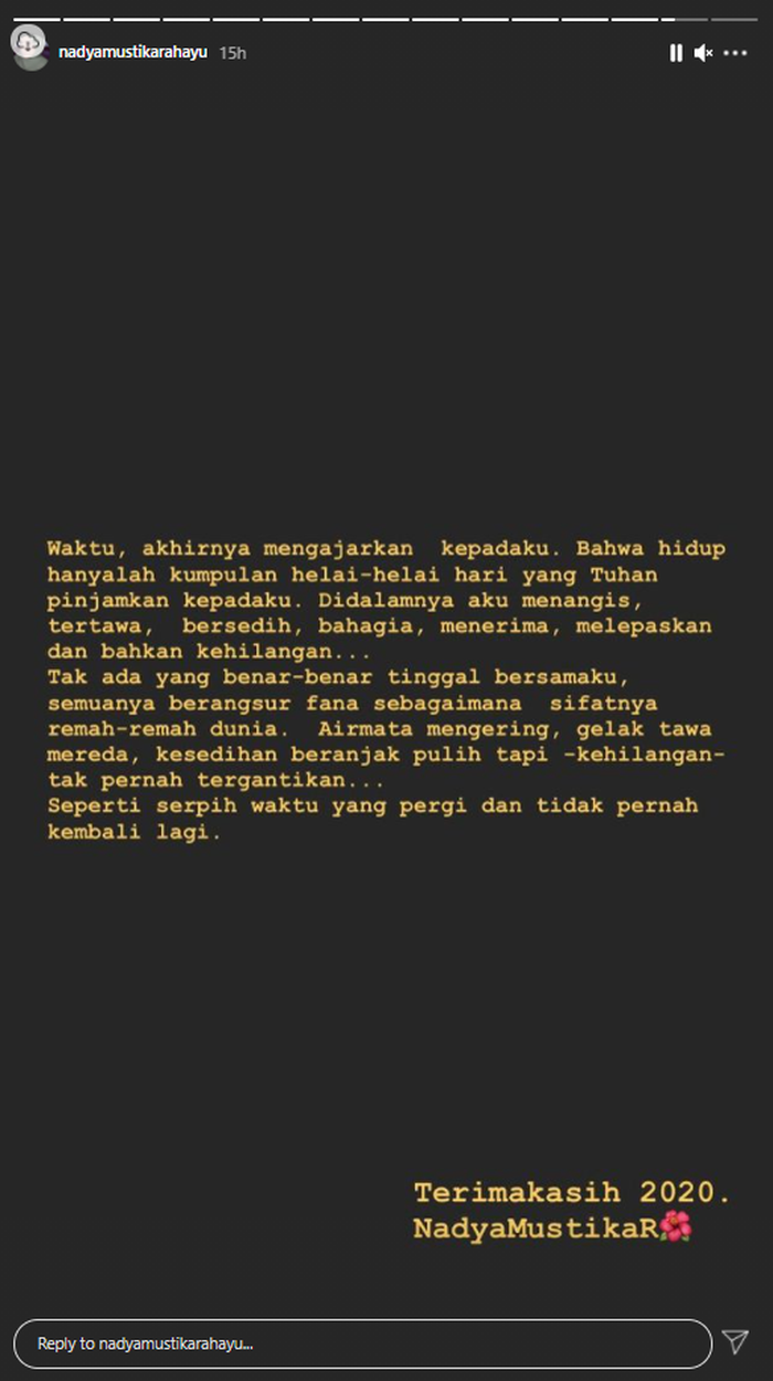 Curhatan Nadya Mustika