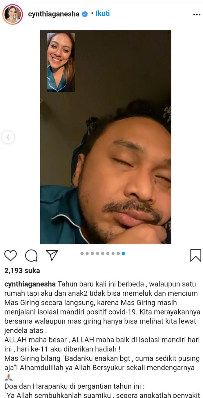 Giring Ganesha, mantan vokalis band Nidji, terkonfirmasi positif Covid-19. Kondisi Giring Ganesha diterangkan oleh sang istri, Cynthia Riza