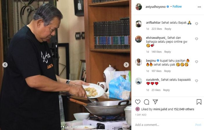 SBY memasak di Istana Cikeas (Instagram/aniyudhoyono)