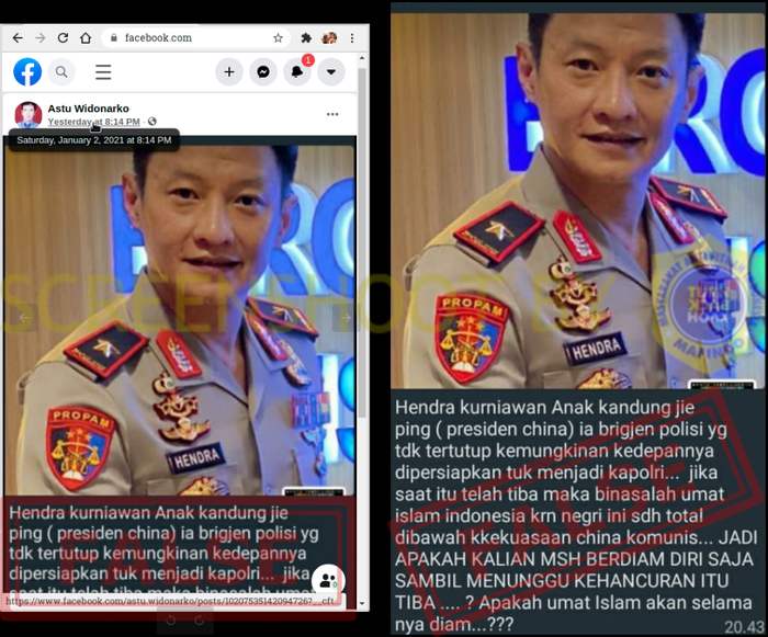 Heboh Polisi Bernama Hendra Kurniawan Dituduh Sebagai Anak Kandung