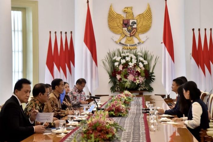 Presiden Joko Widodo bertemu pendiri sekaligus Executive Chairman Alibaba Group Jack Ma, di Istana Kepresidenan Bogor, Sabtu (1/9/2018)