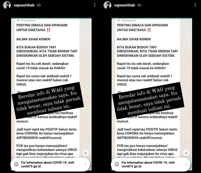 Najwa Shihab bantah keras dirinya yang dicatut informasi hoaks soal Covid-19