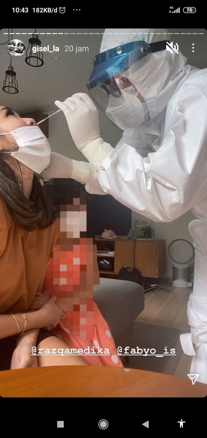 Gisella Anastasia menjalani tes PCR swab sebelum menghadiri pemeriksaan sebagai tersangka kasus video syur dengan Michael Yukinobu De Fretes.