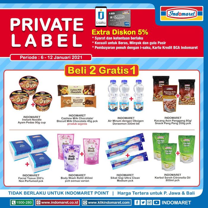 Promo Produk Private Label Indomaret, Beli 2 Gratis 1 Plus ...