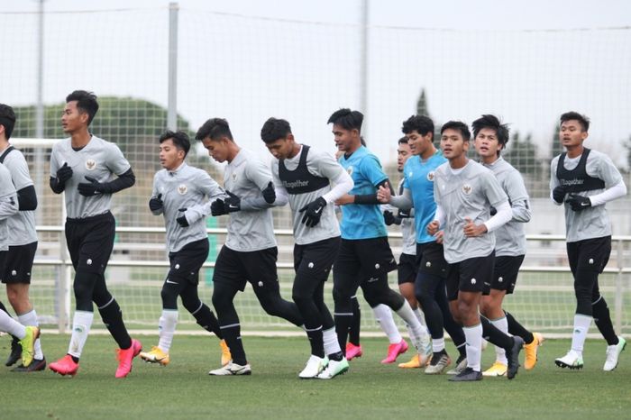 Skuad Timnas U-19 Indonesia saat menjalani Pemusatan latihan (TC) di Spanyol.