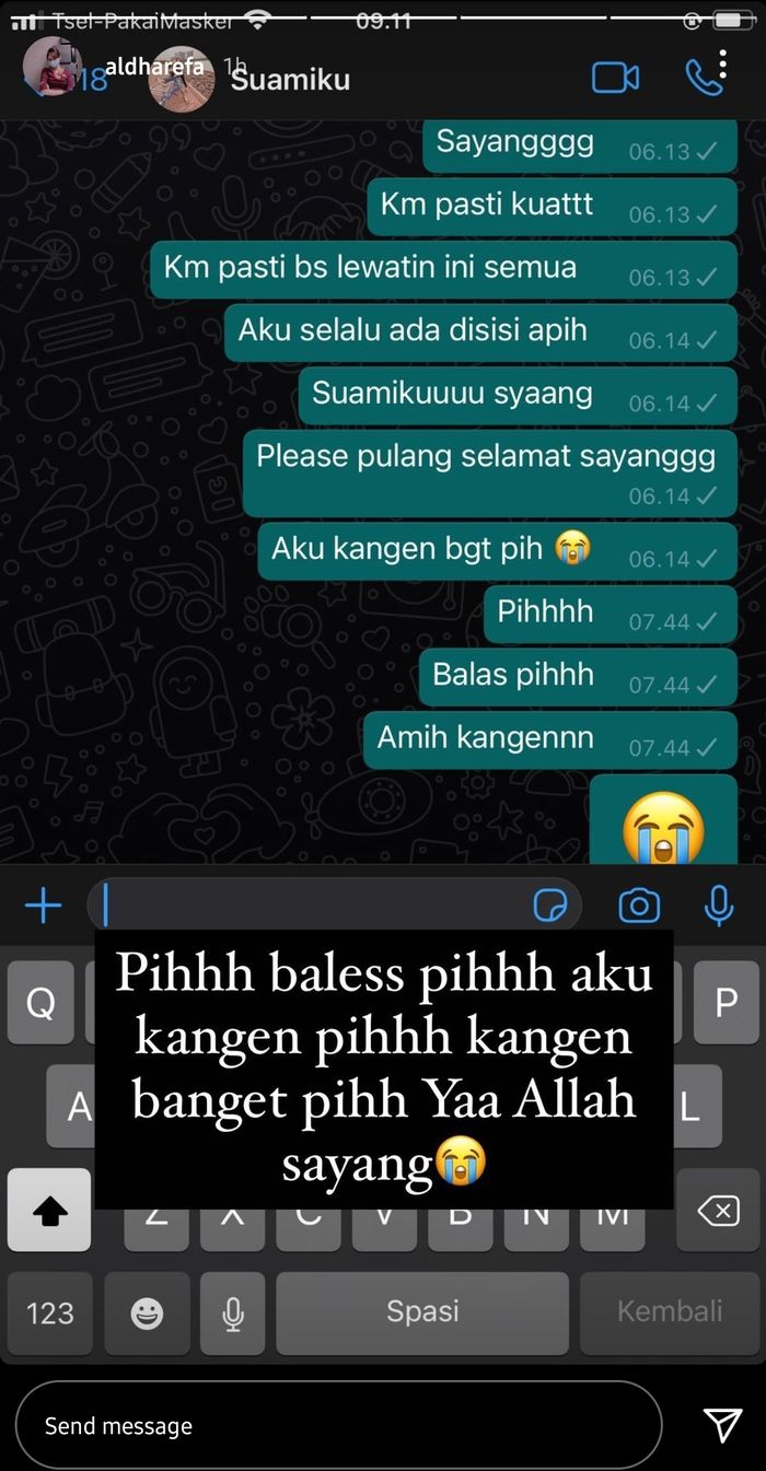 Melalui fitur Story Instagram @aldhafera, wanita yang juga berprofesi sebagai pramugari Sriwijaya Air membagikan percakapan Whatsapp terakhir dengan Okky Bisma.