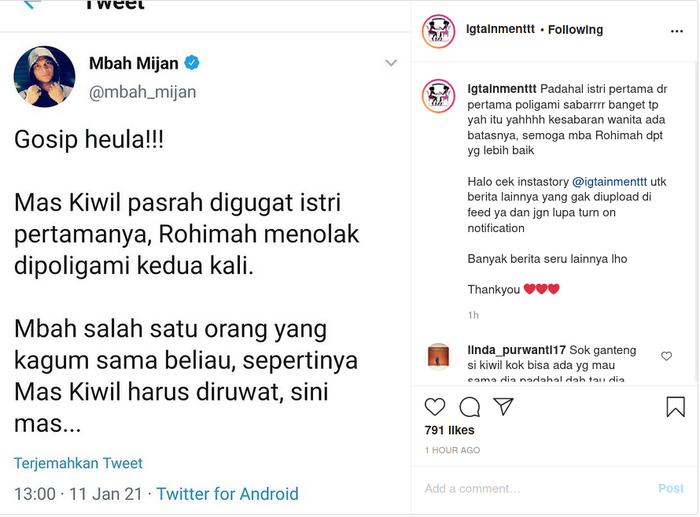 Dukung Rohimah yang akhirnya gugat cerai Kiwil, Mbah Mijan tuliskan sang komedian harus diruwat