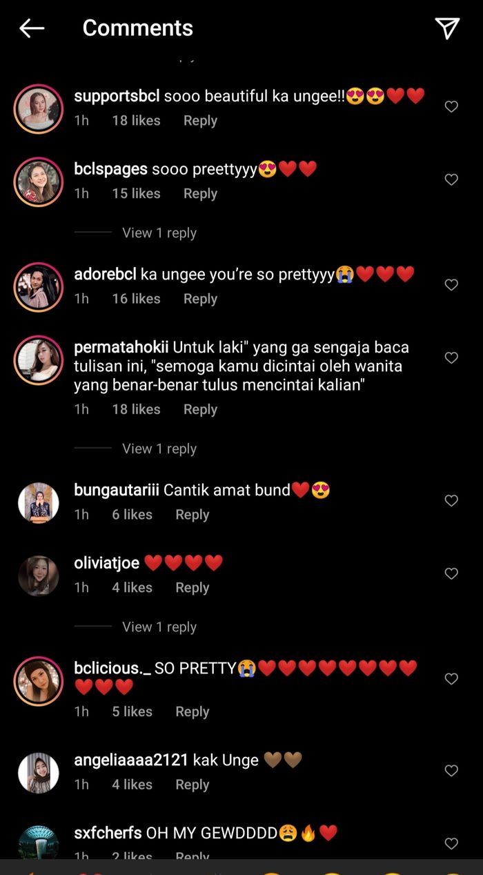 Komentar netizen di unggahan Bunga Citra Lestari