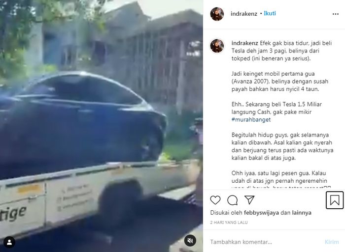Indra Kenz, Crazy Rich yang beli mobil jam 3 pagi bikin heboh