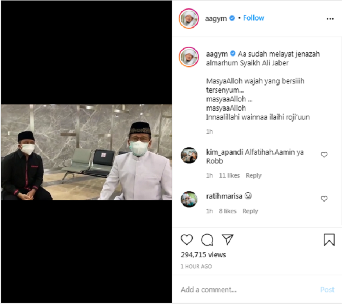Aa Gym saksikan kondisi jenazah Syekh Ali Jaber