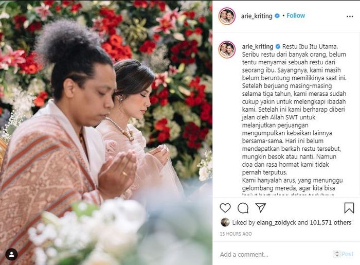 Postingan Arie Kriting