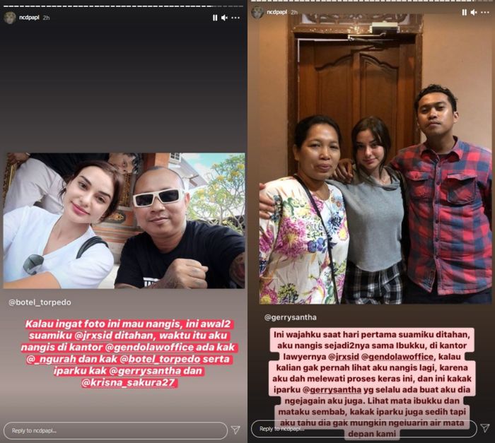 Unggahan <a href='https://jambi.tribunnews.com/tag/nora-alexandra' title='Nora Alexandra'>Nora Alexandra</a> soal <a href='https://jambi.tribunnews.com/tag/jerinx' title='Jerinx'>Jerinx</a>, Kamis (15/1/2021).