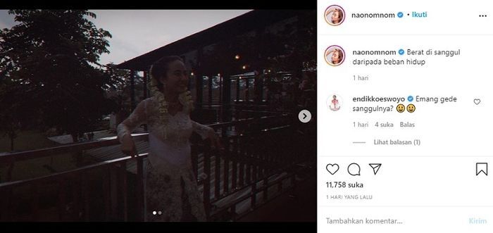 Unggahan Naomi Zaskia