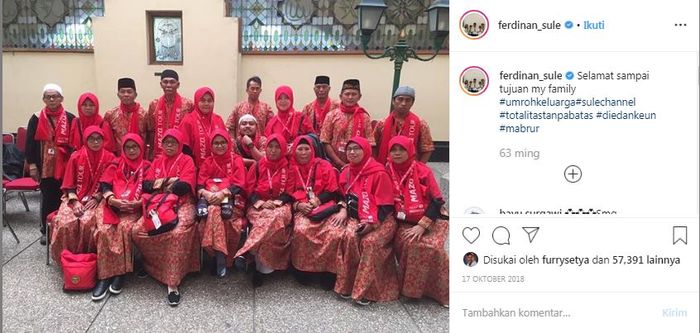 Sule berangkatkan keluarga Lina untuk umroh 