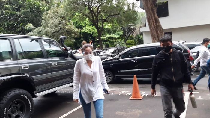 Gisella Anastasia saat ditemui Grid.ID di Polda Metro Jaya, Jakarta Selatan, Senin (18/1/2021). 