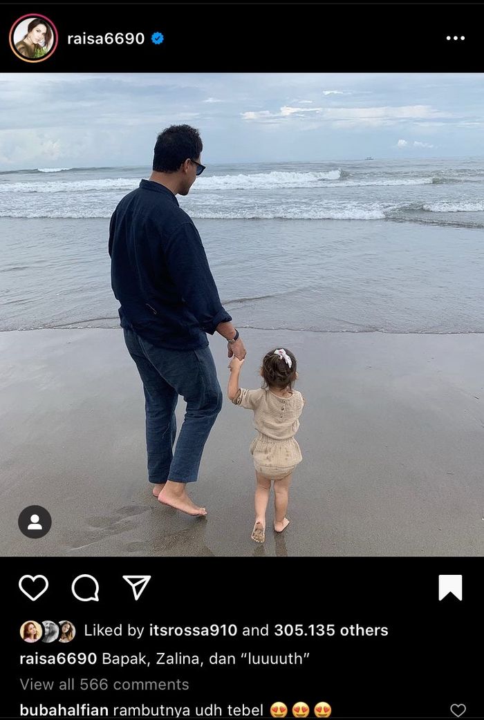 Unggahan foto dalam Instagram Raisa