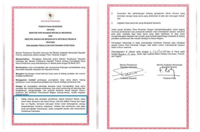 Kesepakatan Prabowo dengan Prancis