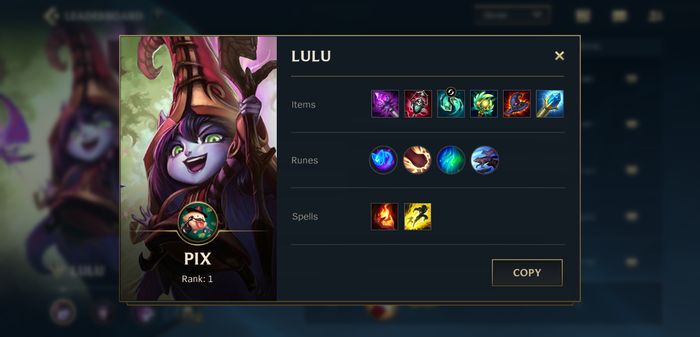 Top player champion Lulu in League of Legends: Wild Rift (20/1/21)