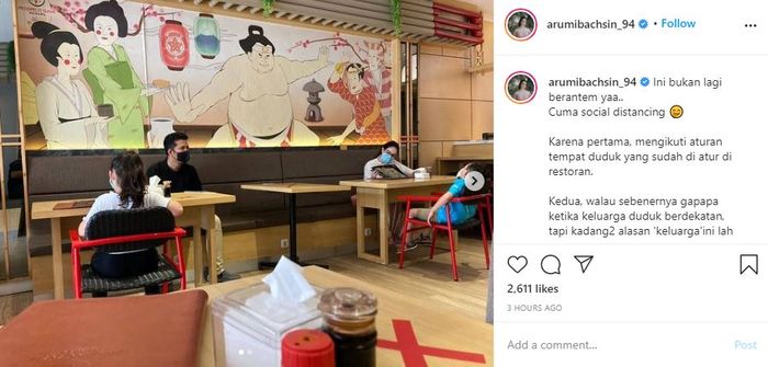 Unggahan Instagram Arumi Bachsin
