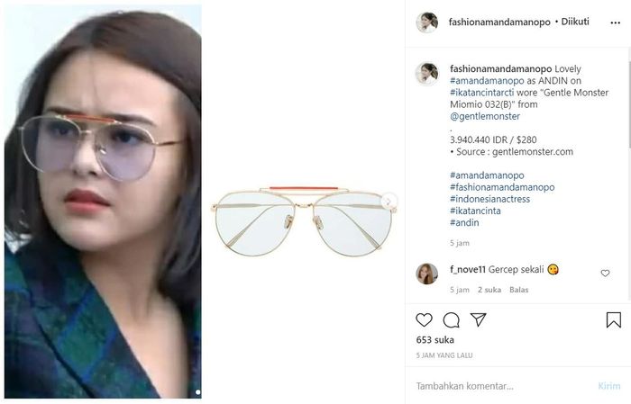 Kacamata Oversize Amanda Manopo - Model Aviator