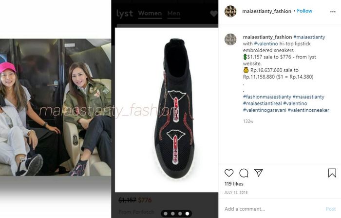 Harga sepatu Maia Estianty.  