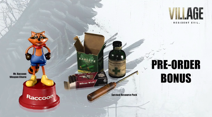 Resident Evil Village pre-order prizes.