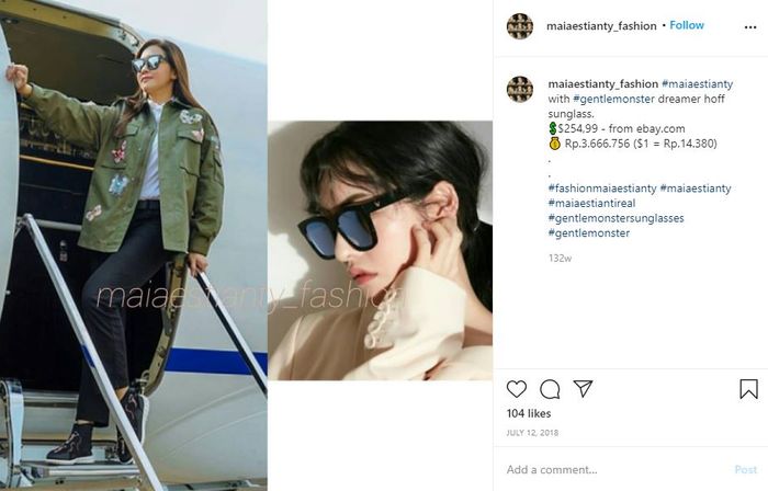 Harga kacamata Maia Estianty