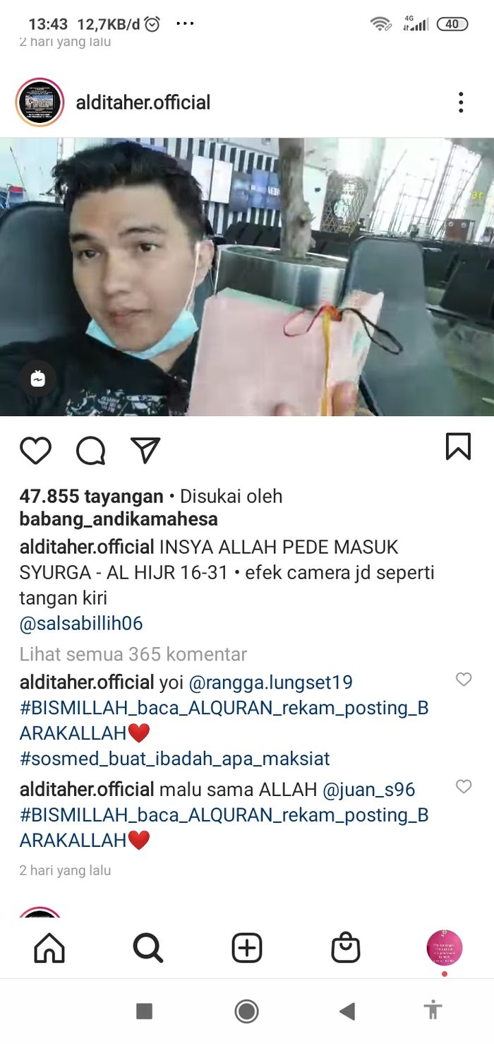 Aldi Taher pede masuk surga.