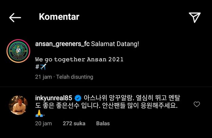 Pujian yang diberikan oleh mantan pemain Liga Indonesia, Oh In-kyun, kepada Asnawi Mangkualam yang akan merumput ke Korea Selatan