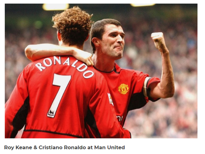 Roy Kean bersama Cristiano Ronaldo saat membela Manchester United. (Tangkapan layar dari pundit arena)