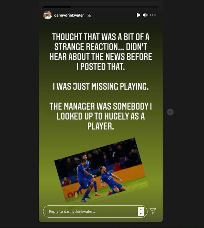 Danny Drinkwater menyampaikan ucapan maaf melalui story instagram soal selebrasi pemecatan Frank Lampard.