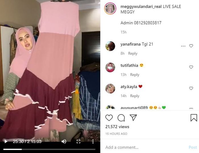 Meggy Wulandari jualan baju hingga perhiasan