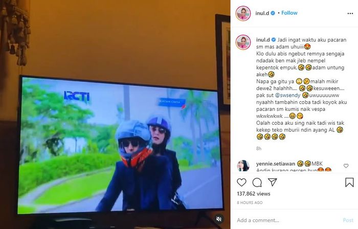 Inul Daratista baper lihat scene Andin dan Aldebaran boncengan