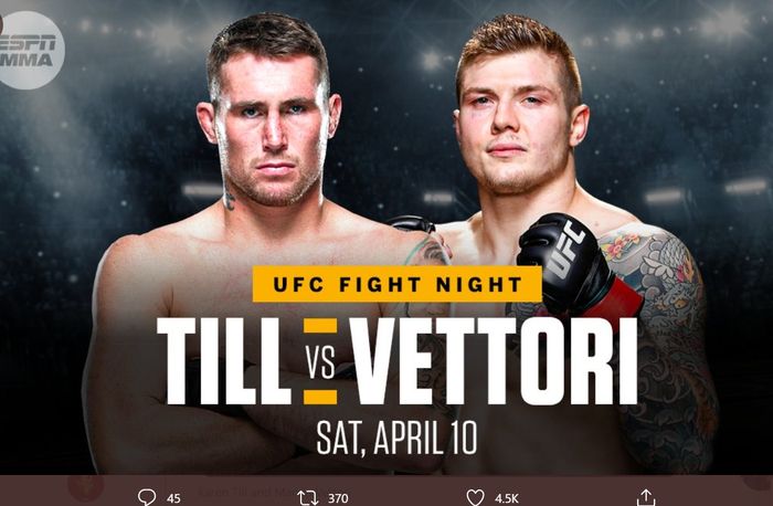 Duel Darren Till vs Marvin Vettori di kelas menengah UFC pada 10 April 2021.