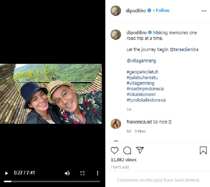Sosok pacar baru Dipo Latief, Tara Amalia Diandra