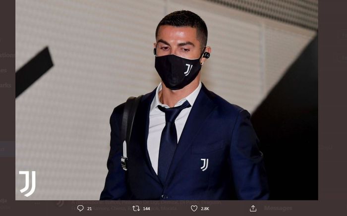 Cristiano Ronaldo jelang pertandingan Juventus.