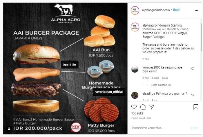 Veronica Tan jualan burger 