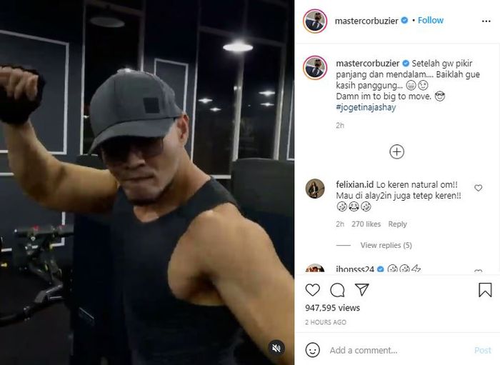 Aksi <a href='https://jambi.tribunnews.com/tag/deddy-corbuzier' title='Deddy Corbuzier'>Deddy Corbuzier</a> goyang TikTok