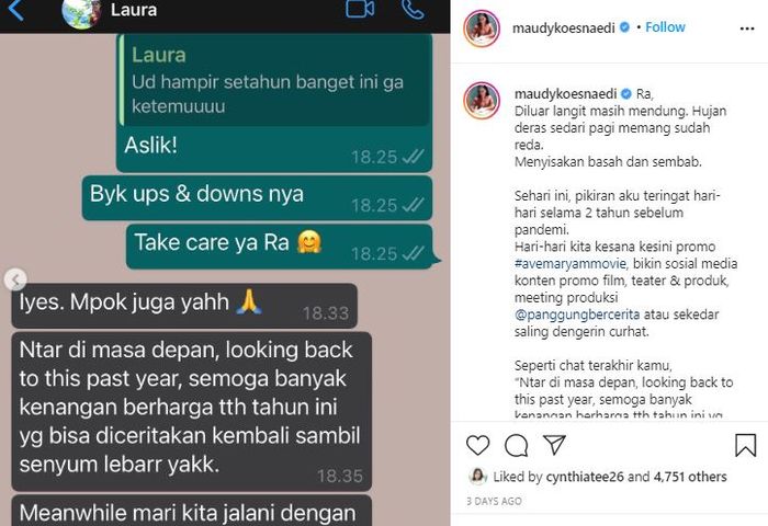 Unggahan Maudy