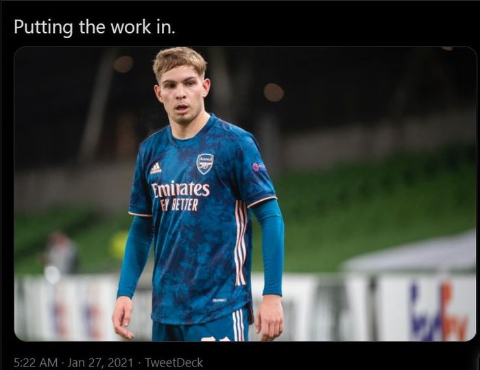 Gelandang tengah Arsenal, Emile Smith Rowe.