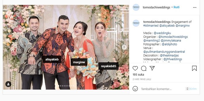 Acara tunangan Ali Syakieb