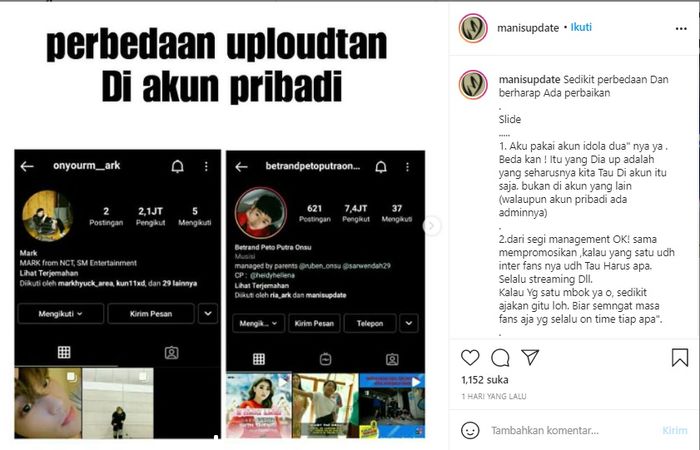 Postingan fans Betrand Peto