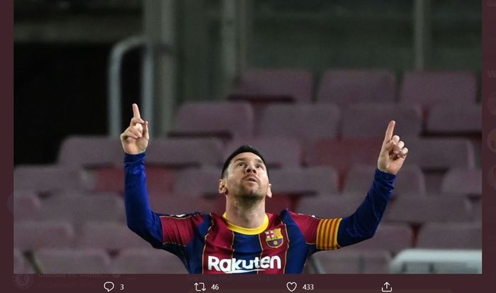 Lionel Messi mencetak gol ke-650 bersama Barcelona kala menaklukkan Athtletic Bilbao 2-1 pada laga pekan ke-21 Liga Spanyol.