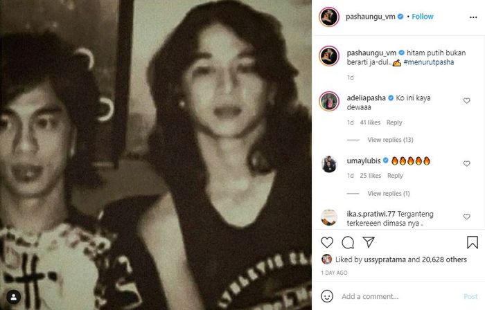 Foto jadul Pasha Ungu saat rambutnya masih gondrong