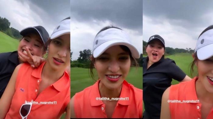 Kebersamaan Nia Ramadhani bersama sang kakak di lapangan golf 