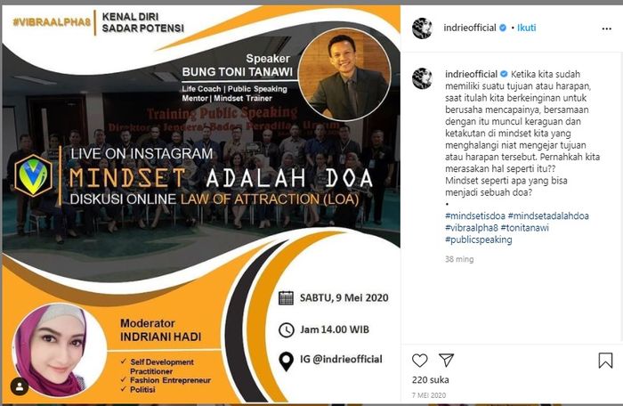 Ibu tiga anak itu diketahui bekerja sebagai pelatih kehidupan.