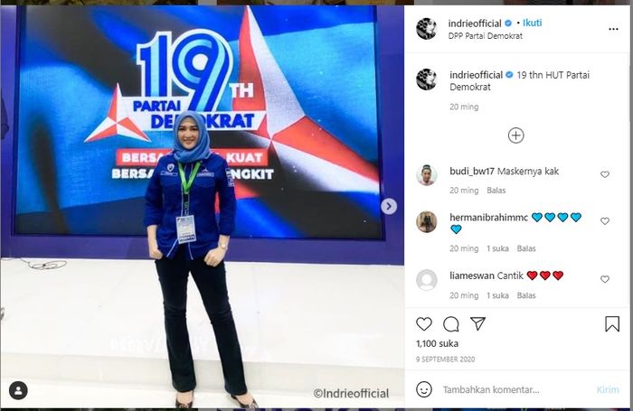 Politisi Indriani Hadi, mantan istri Sahrul Gunawan.