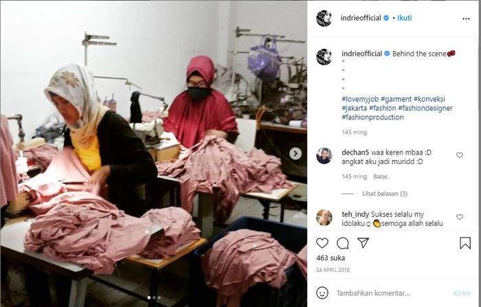 Bisnis Busana yang dijalankan Indriani Hadi, mantan istri Sahrul Gunawan.
